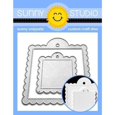 Sunny Studio Stanzschablonen - Scalloped Tag Square